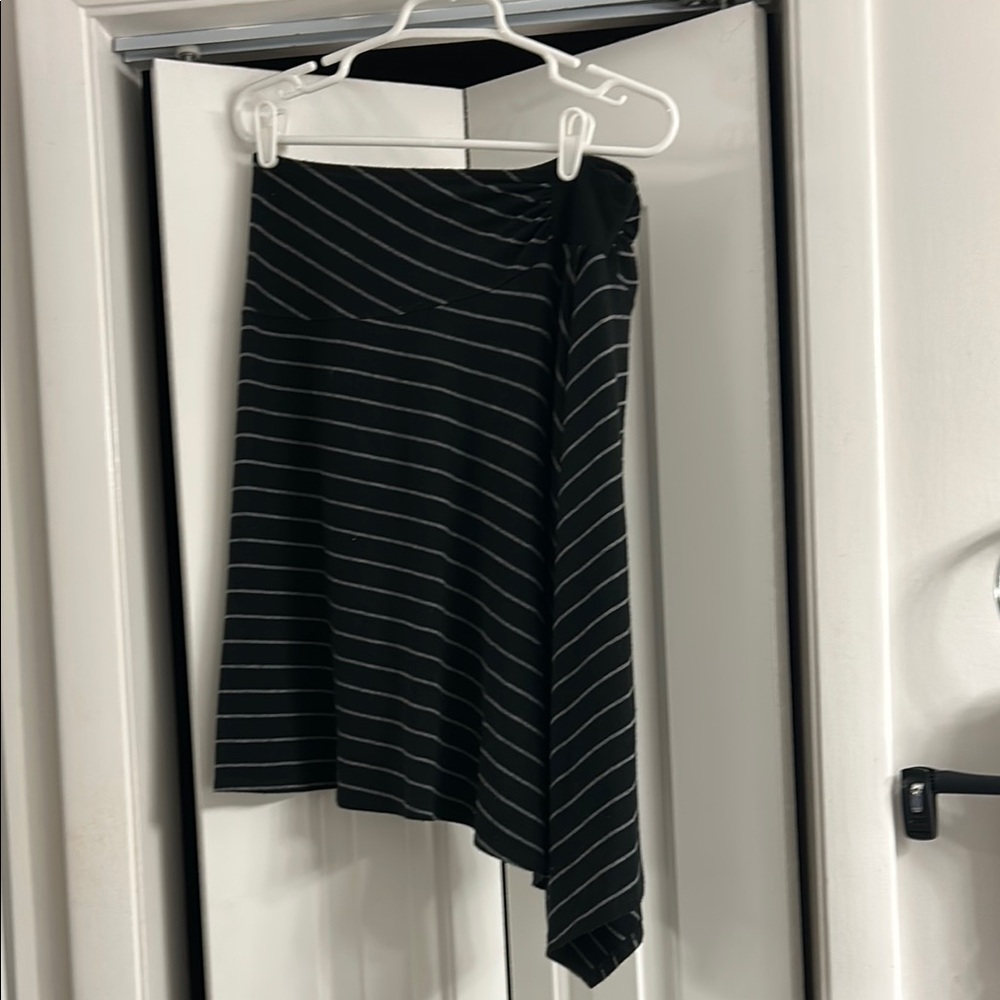 Black and White Striped Women's Skirt